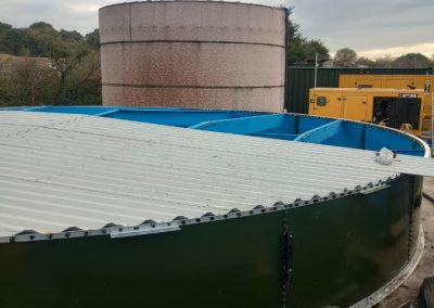 Steel tank cladded roof