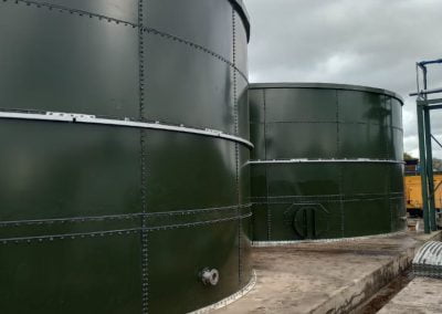 Recycling plant bolted steel holding tanks